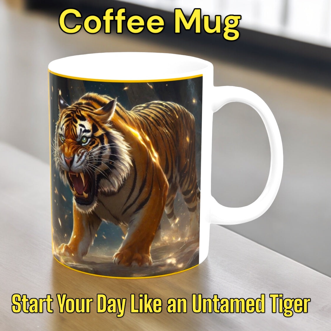 Coffee Mug, (11oz, 15oz) “Untamed Tiger”