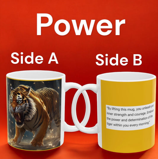 Coffee Mug, (11oz, 15oz) “Untamed Tiger”